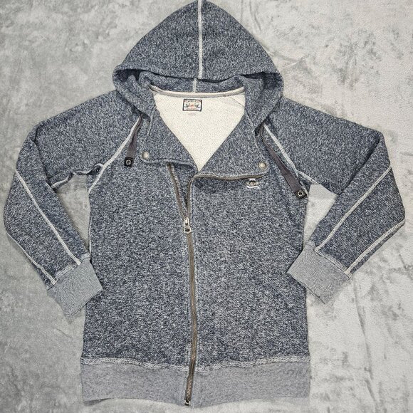 Vintage Diesel Jacket Womens Small Blue Asymmetrical Zip Moto Biker Hoodie Y2K - Picture 1 of 13